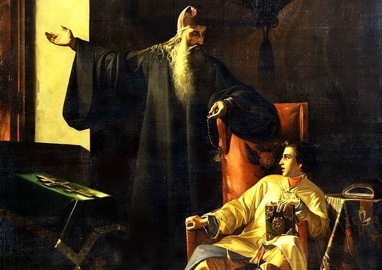 Павел Плешанов. Царь Иоанн Грозный и иерей Сильвестр во время большого московского пожара 24 июня 1547 года