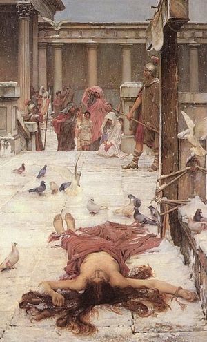 Картина Джона Вотерхауса. Смерть святой Эвлалии.1885 г