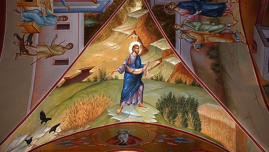 Притча о сеятеле. Фрески кафоликона монастыря на святой горе Фавор. Фото: А. Поспелов / Православие.Ru