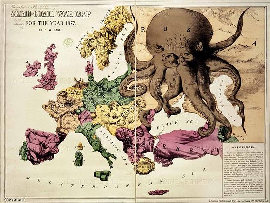 Как изображали Россию и другие страны Европы сами европейцы в 1877 г.